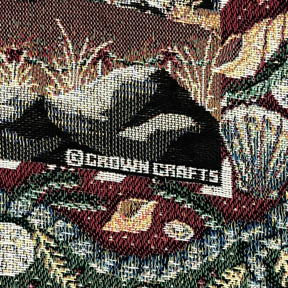 Crown Crafts Tapestry Throw Blanket Christmas St. Nick Lighthouse Sleigh